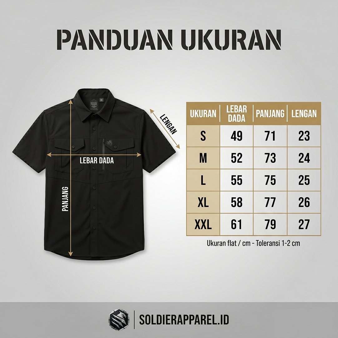Kemeja Tactical Lengan Pendek Twill Stretch – Recon Phantom Series | Soldier Apparel - Gambar 4