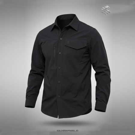 Kemeja Tactical Urban Field Series | Twill Stretch Waterproof Zipper, Logo 3D Timbul