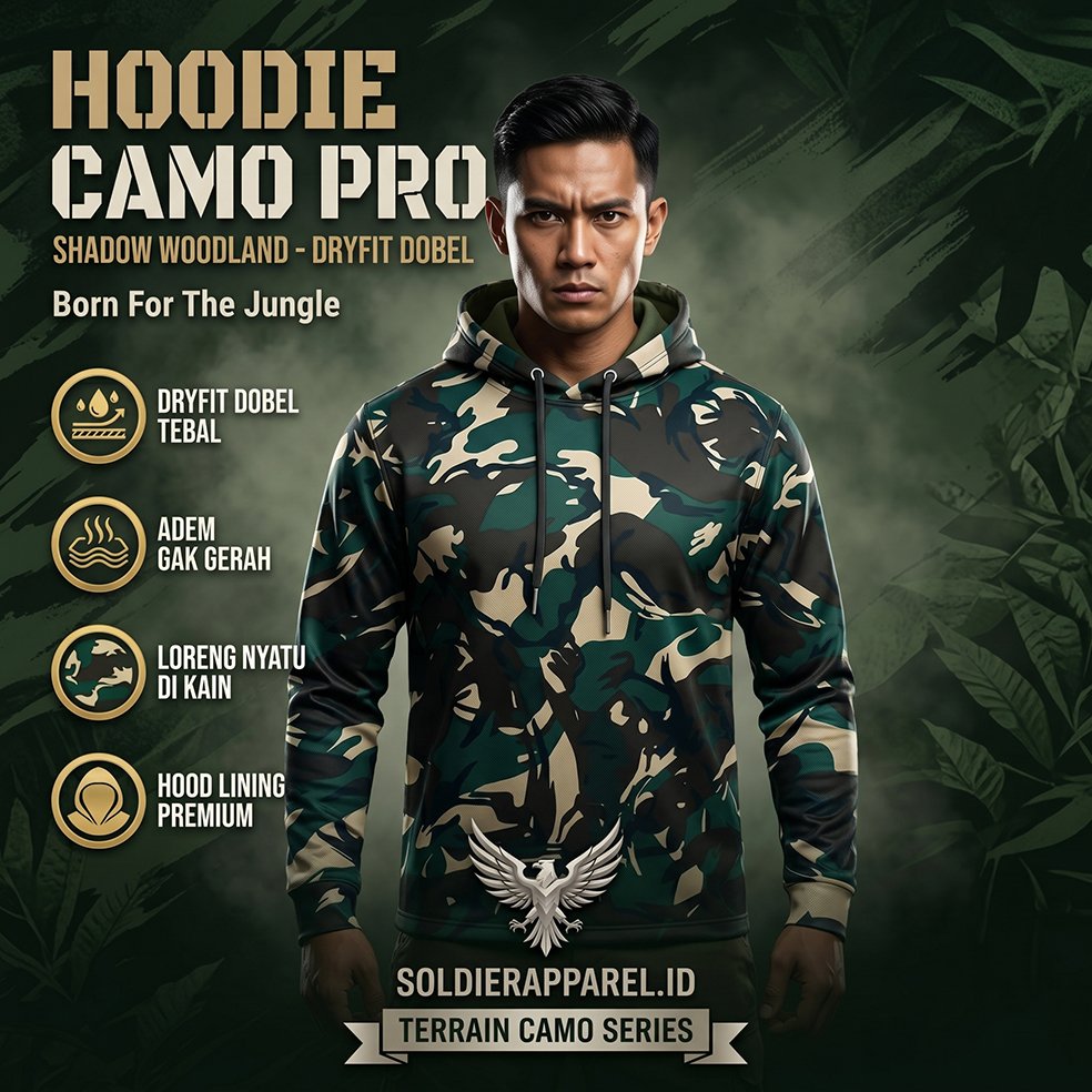 Kaos Loreng Malvinas Dryfit Pria Lengan Pendek Camo Series Oblong Adem Cepat Kering - Soldier Apparel - Gambar 3