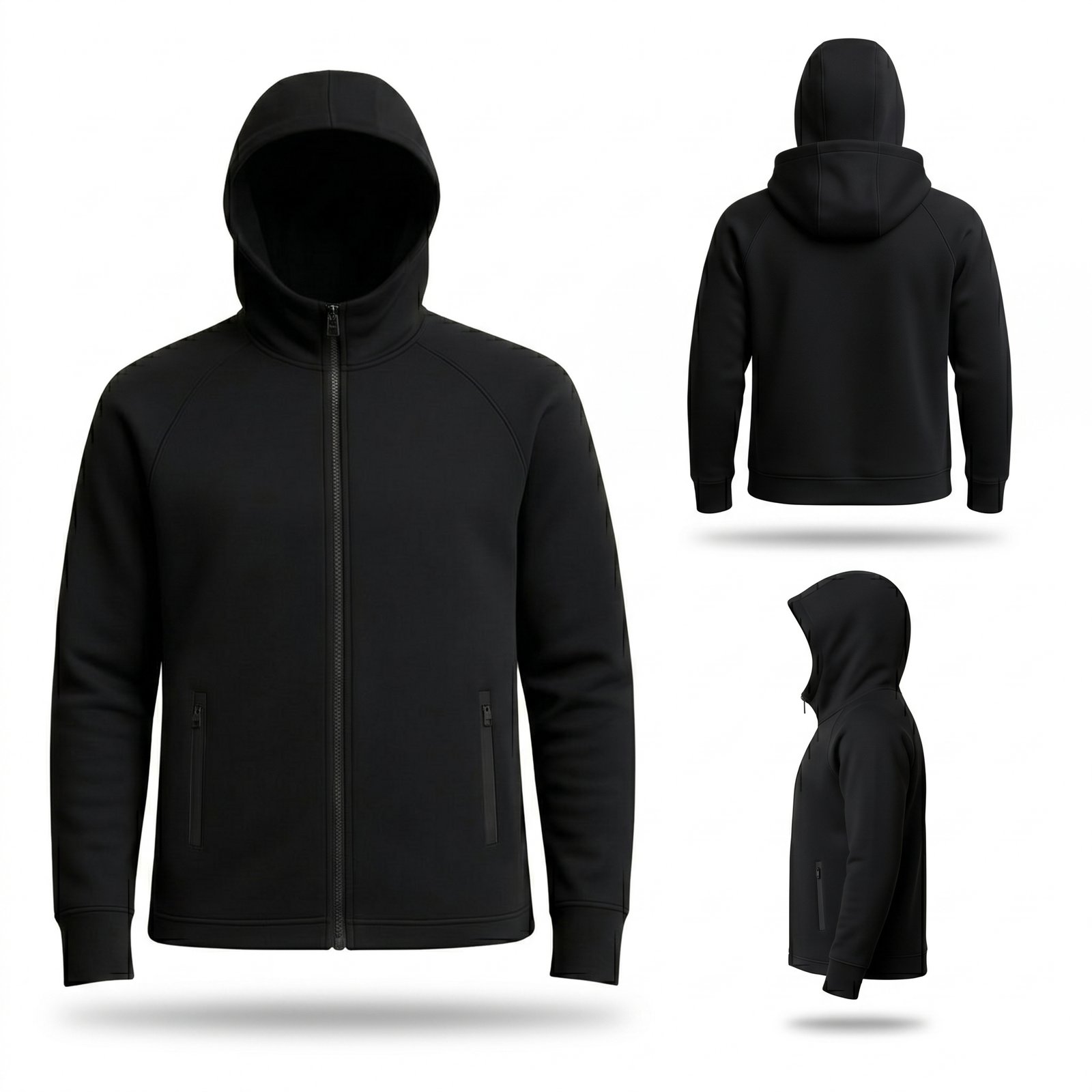 Jaket Running Scuba Lembut | Hoodie, Waterproof Zipper, Breathable - Combat Core Series - Gambar 2