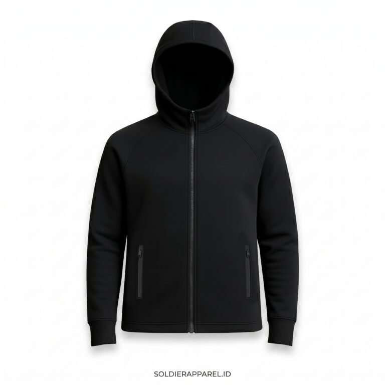 Jaket Running Scuba Lembut | Hoodie, Waterproof Zipper, B...