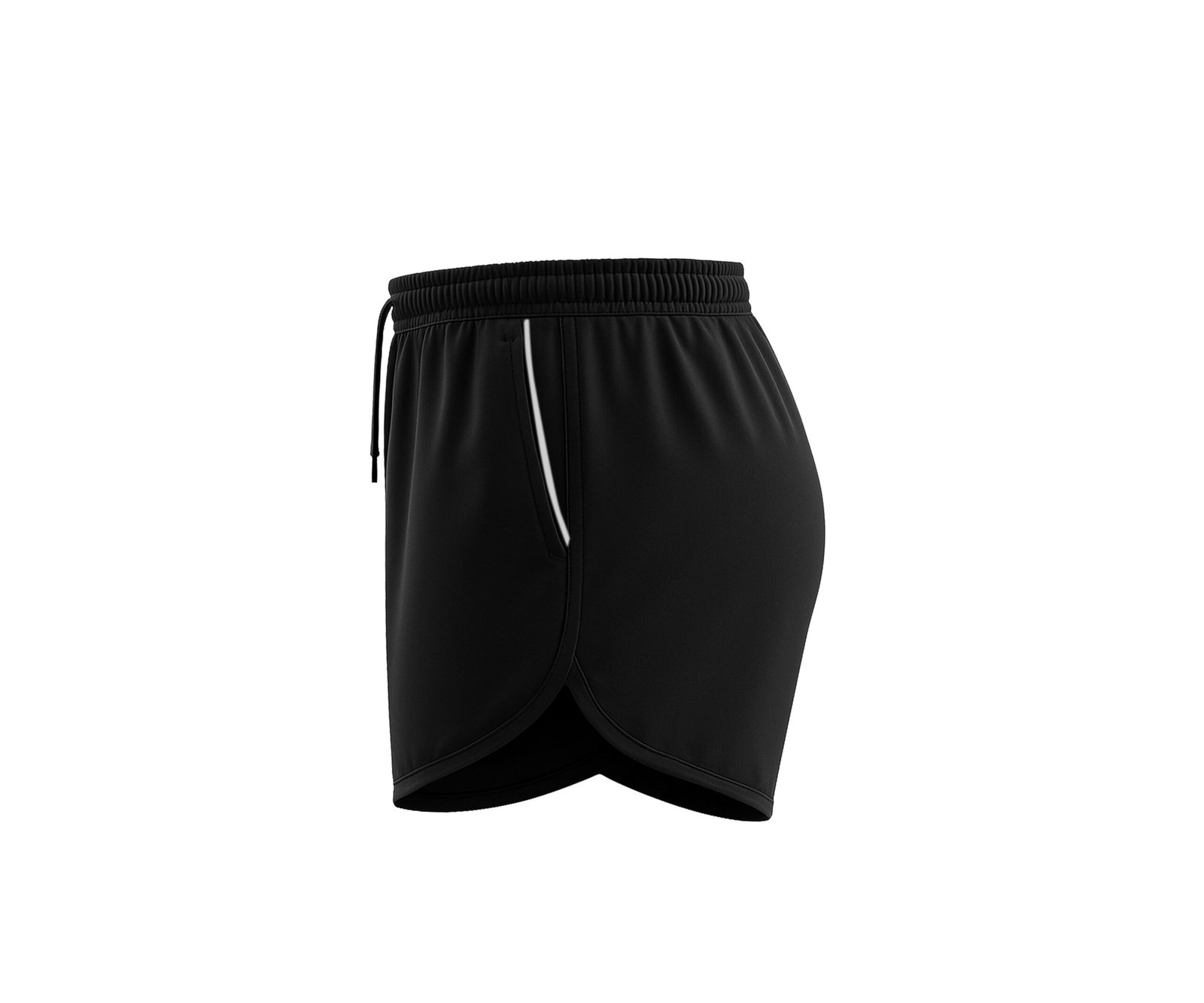 Celana Running Mikro Stretch Reflektif List | Shorts Premium Black & Navy Blue - Gambar 4